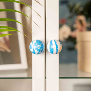 Gałka meblowa Duo White Azure Blue