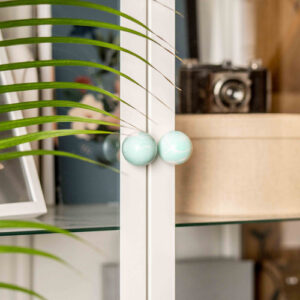 Gałka meblowa Duo White Aqua Geen