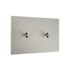Włączniki w ramce 2-krotnej brushed silver aluminium z kolekcji Font 5.1