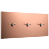 Włączniki w ramce 3-krotnej bright copper brass z kolekcji Font 5.1
