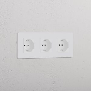 Grove Gniazdo Schuko/Bipasso x 3 w potrójnej ramce – Do malowania, Biały