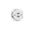 Ceramiczne podtynkowe gniazdo 2 x USB białe