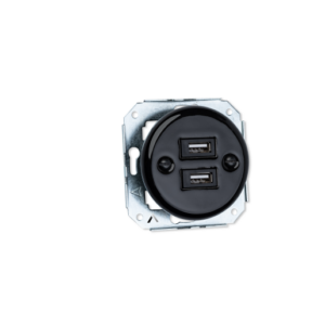 Ceramiczne podtynkowe gniazdo 2 x USB czarne