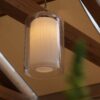 Windsor średnia lampa wisząca z opalowym szkłem – Antyczny mosiądz