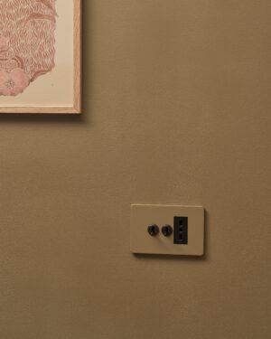 Grove 3-Module 2x Toggle Switch & Bipasso Socket – Paintable Bronze, Czarny