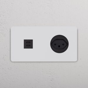 Grove Podwójne gniazdo USB-C 30 W i gniazdo typu J (szwajcarskie) – Do malowania, Czarny