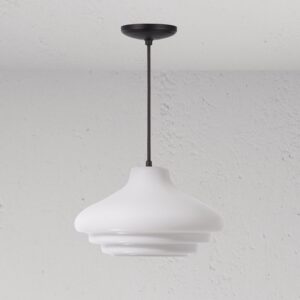 Brookfield średnia lampa wisząca z opalowym szkłem – Brąz