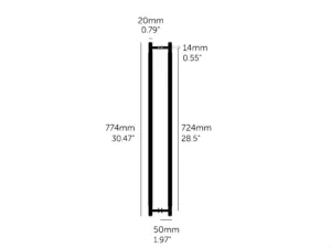 Uchwyt meblowy podłużny dwustronny Pull Bar Cross 724 – Srebrny
