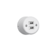 Ceramiczne natynkowe gniazdo podwójne USB białe
