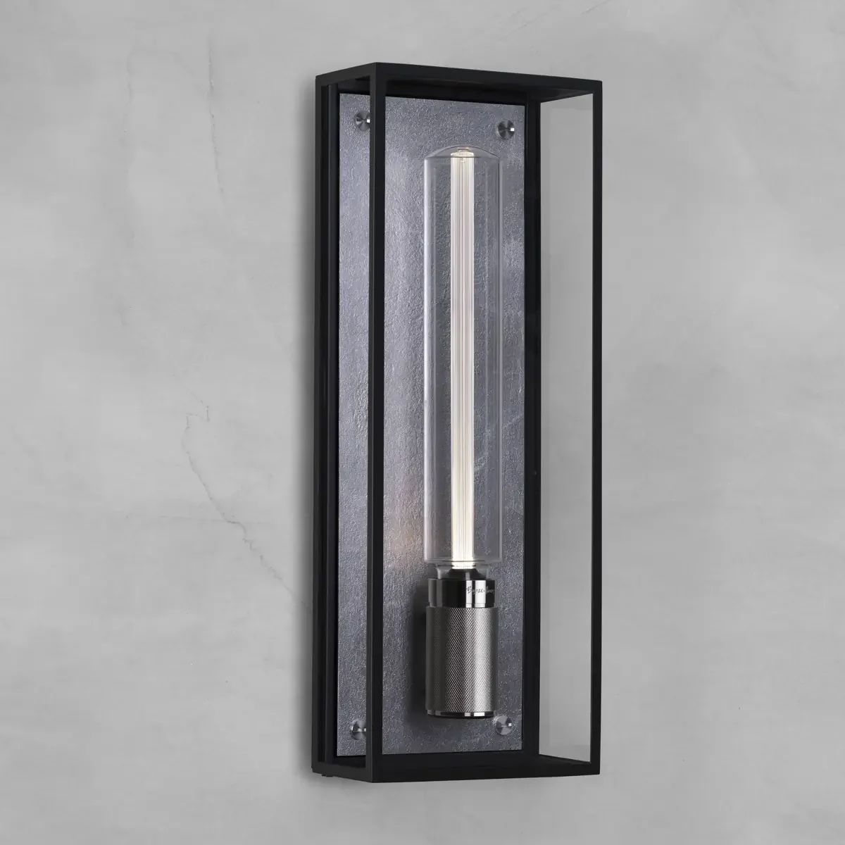 Lampa ścienna Caged Wet L – Srebrny