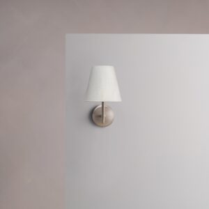 Malvern mały kinkiet ścienny biały alabaster – Satynowy nikiel