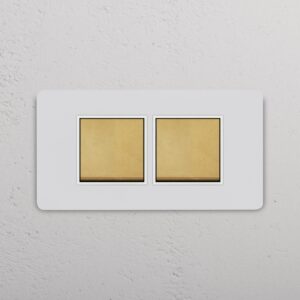 Grove 4-Module 2x Rocker Switch – Paintable Antique Brass, Biały