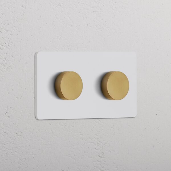 Grove Wielopozycyjny ściemniacz x 2 w podwójnej ramce – Antyczny mosiądz do malowania