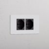 Grove 4-Module 2x Schucko/Bipasso Socket – Paintable Black