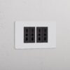 Grove 4-Module 4x Bipasso Socket – Paintable Black