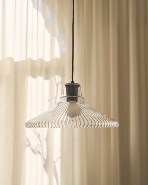 Hammersmith duża lampa wisząca z ryflowanym szkłem – Brąz