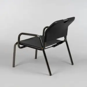 Krzesło modułowe lounge Chopper Chrom z mi detalami – Czarny