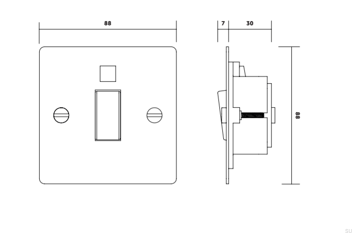 Włącznik do kuchenki Cooker Standard Brytyjski – Srebrny (UK)