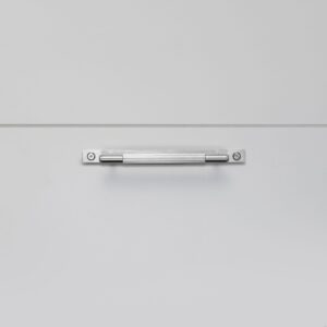 Uchwyt meblowy podłużny z podkładką Linear Plate 125 – Srebrny