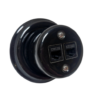 Ceramiczne natynkowe gniazdo internetowe 2xRJ45 czarne