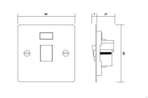 Włącznik dwubiegunowy Isolator 20A Standard Brytyjski – Brązowy (UK)