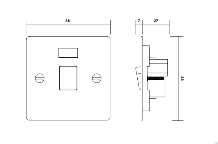Włącznik dwubiegunowy Isolator 20A Standard Brytyjski – Brązowy (UK)