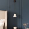 Richmond mały, wiszący kinkiet ścienny z delikatną porcelaną – Brąz
