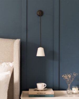 Richmond mały, wiszący kinkiet ścienny z delikatną porcelaną – Brąz