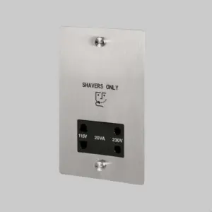 Gniazdo na golarkę Shaver 115V/230V Standard Brytyjski – Srebrny (UK)