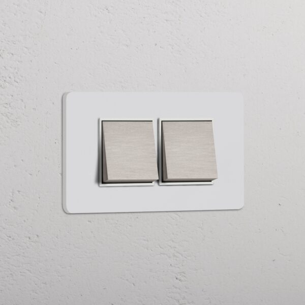 Grove IT Grove 4-Module 2x Rocker Switch – Paintable Satin Nickel White
