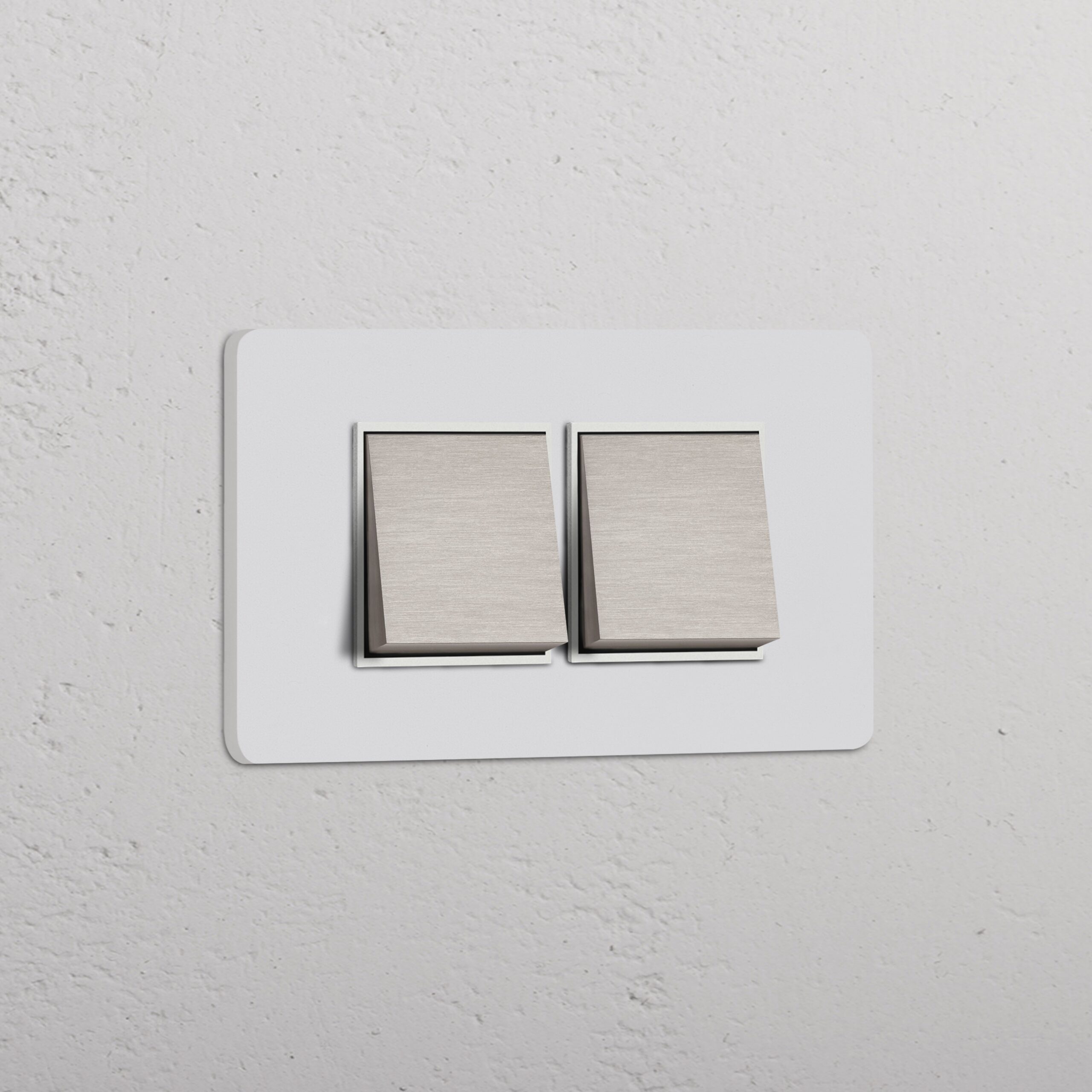 Grove IT Grove 4-Module 2x Rocker Switch – Paintable Satin Nickel White