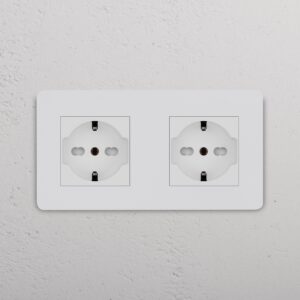 Grove Gniazdo Schuko/Bipasso x 2 w podwójnej ramce – Do malowania, Biały