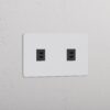 Grove Gniazdo USB-C 30 W x 2 w podwójnej ramce – Do malowania, Czarny