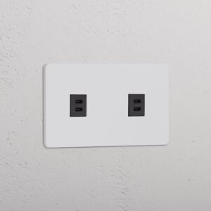 Grove Gniazdo USB-C 30 W x 2 w podwójnej ramce – Do malowania, Czarny