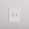 Grove Gniazdo RJ45 x 2 w pojedynczej ramce – Do malowania, Biały