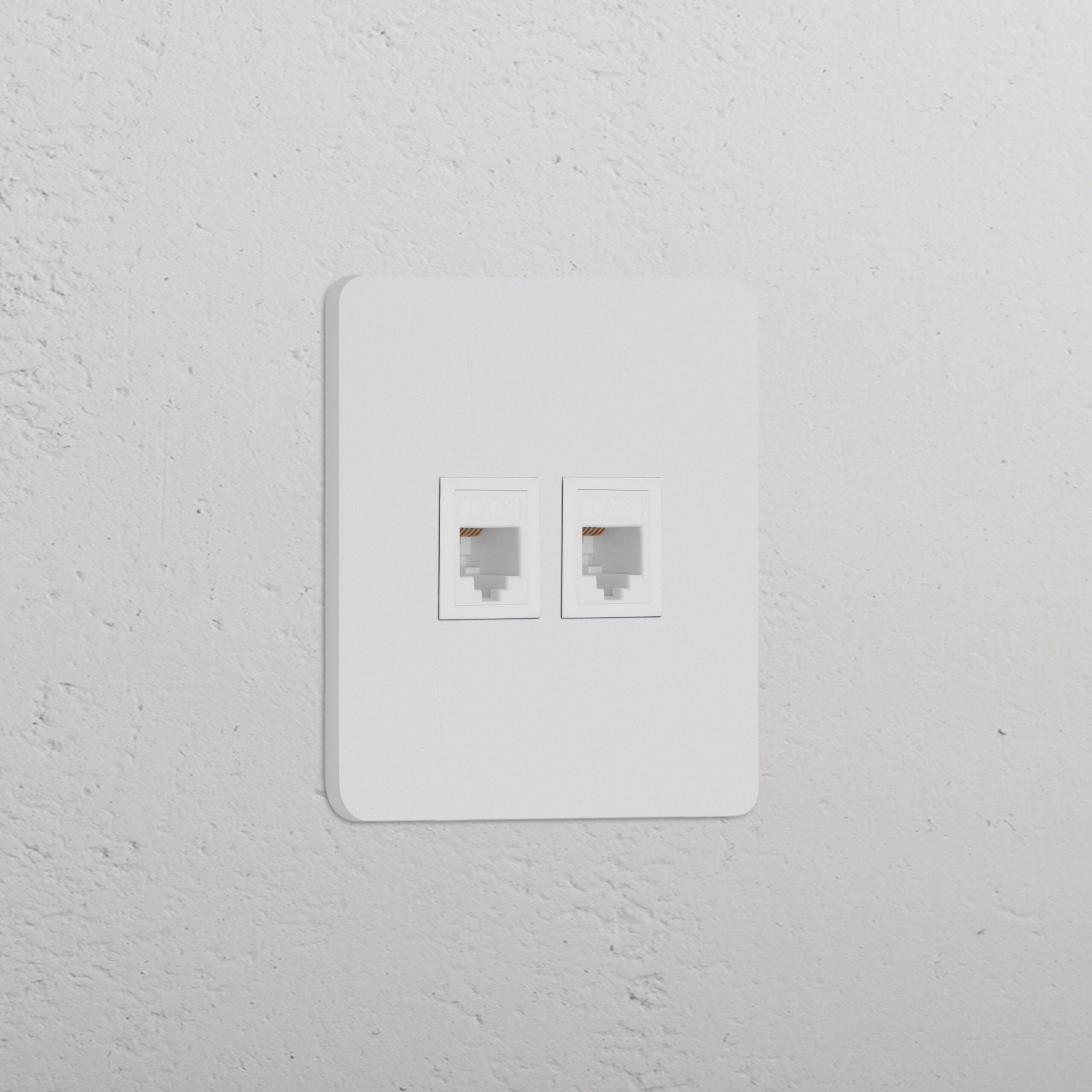 Grove Gniazdo RJ45 x 2 w pojedynczej ramce – Do malowania, Biały