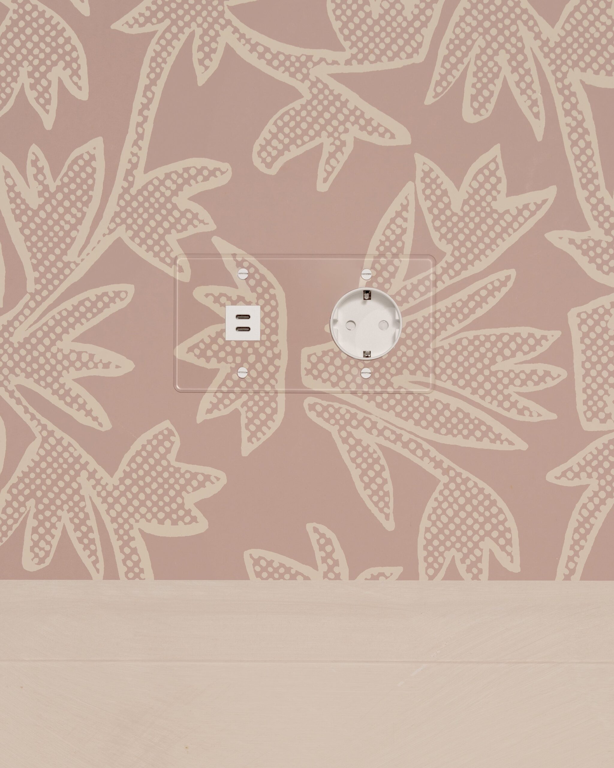 Kew Gniazdo USB-C 30 W i Schuko typu F x 2 w podwójnej ramce – Przezroczysty, Biały