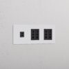 Grove Gniazdo USB-C 30 W i Bipasso x 4 w potrójnej ramce – Do malowania, Czarny