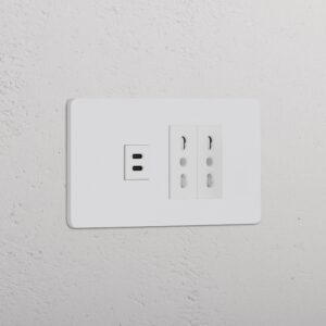 Grove 4-Module USB-C 30W & 2x Bipasso Socket – Paintable White