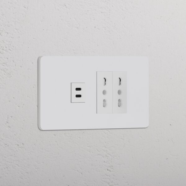 Grove 4-Module USB-C 30W & 2x Bipasso Socket – Paintable White