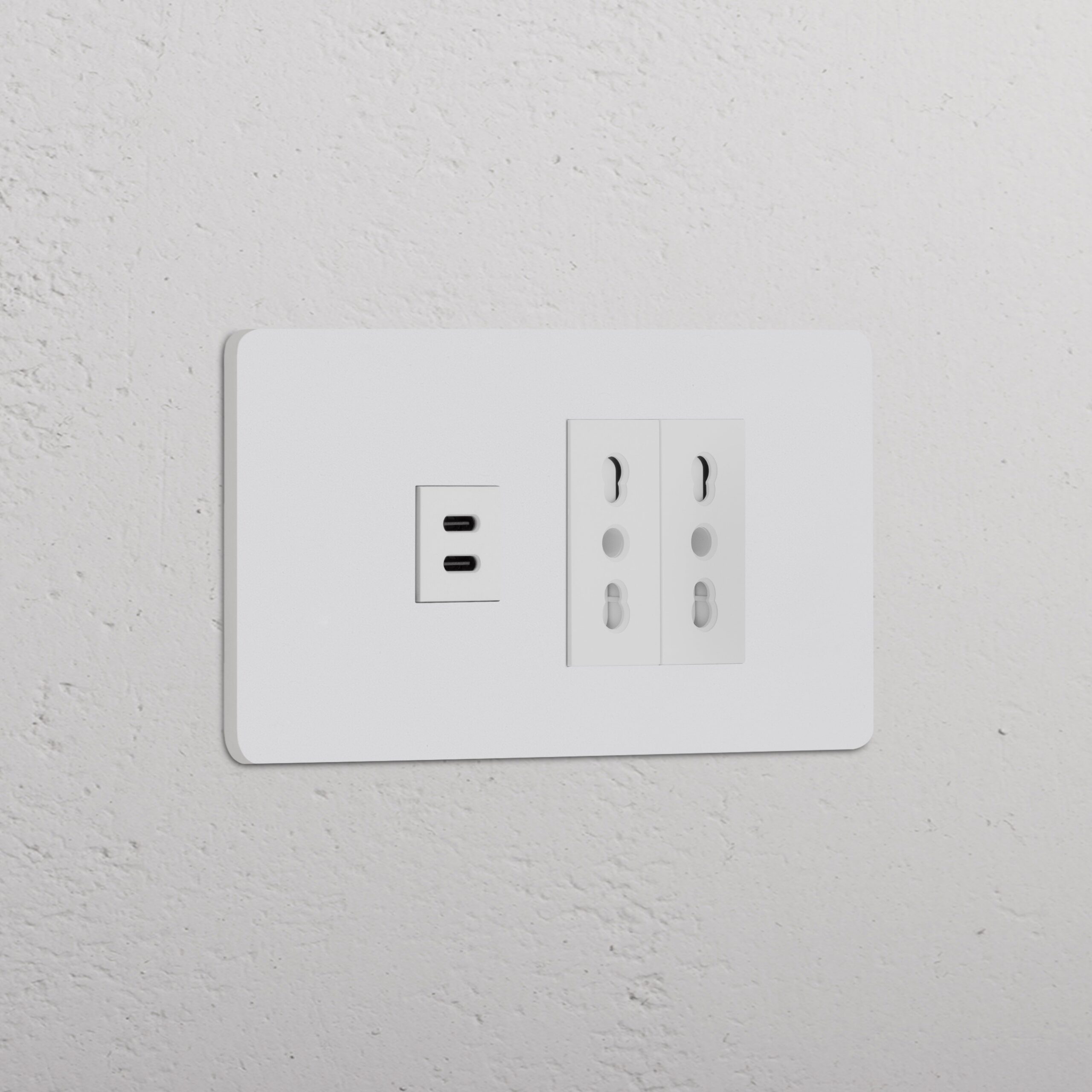 Grove 4-Module USB-C 30W & 2x Bipasso Socket – Paintable White