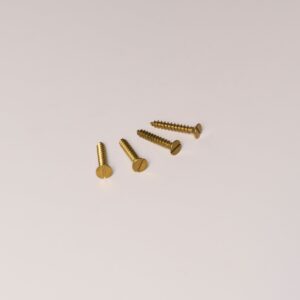 Wkręty do drewna samogwintujące z łbem płaskim 5 mm x 30 mm x 4 szt. – Antyczny mosiądz