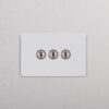 Grove IT Grove 3-Module 3x Toggle Switch – Paintable Satin Nickel