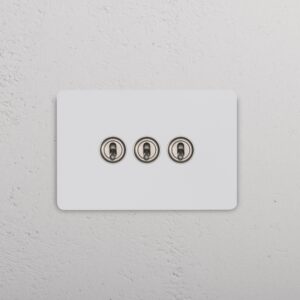 Grove IT Grove 3-Module 3x Toggle Switch – Paintable Satin Nickel