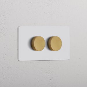 Grove 4-Module 2x Dimmer Switch – Paintable Antique Brass