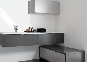 Uchwyt meblowy krawędziowy Edge Straight 100 Aluminium Beżowy