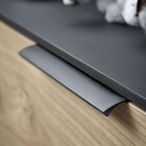 Uchwyt meblowy krawędziowy Edge Straight 350 Aluminiowy Czarny Matowy Szczotkowany