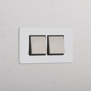 Grove IT Grove 4-Module 2x Rocker Switch – Paintable Satin Nickel Black