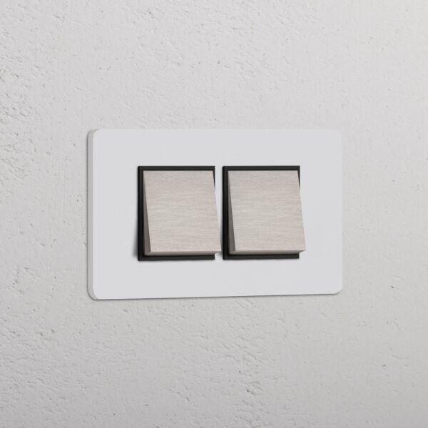 Grove IT Grove 4-Module 2x Rocker Switch – Paintable Satin Nickel Black