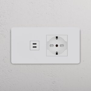 Grove 4-Module USB-C 30W & Schuko/Bipasso Socket – Paintable White